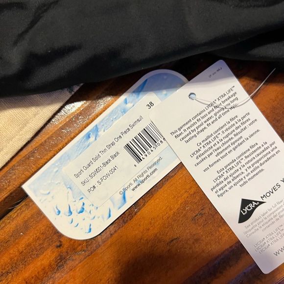 Sporti Guard Solid Thin Strap One Piece Swimsuit NWT - Picture 5 of 6